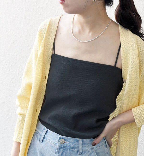 SHIPS any「SHIPS any:〈洗濯機可能〉カップ付き ベアトップ ブラキャミソール」|インナー|ブラック