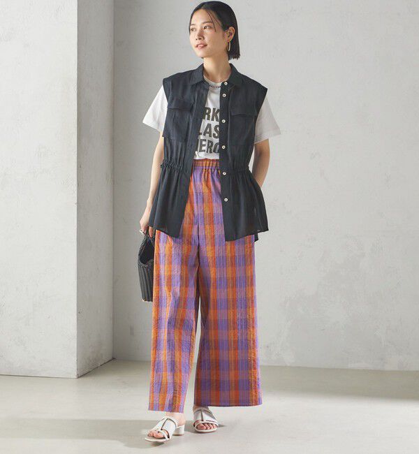 SHIPS for women「〈手洗い可能〉DEVEAUX マドラス チェック ギャザー パンツ」|その他|