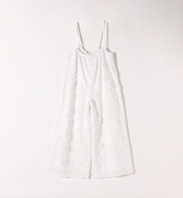 SHIPS any「SHIPS any:〈手洗い可能〉3D フラワー エンブロイダリー ギャザー サロペット」|オールインワン|