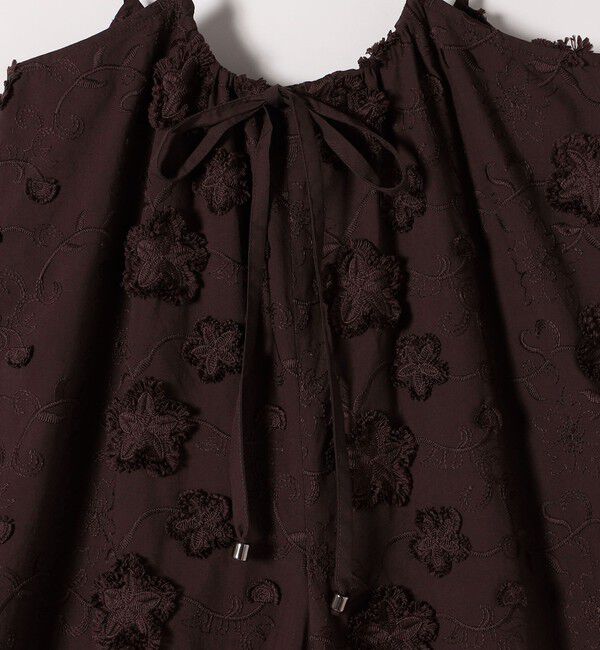 SHIPS any「SHIPS any:〈手洗い可能〉3D フラワー エンブロイダリー ギャザー サロペット」|オールインワン|