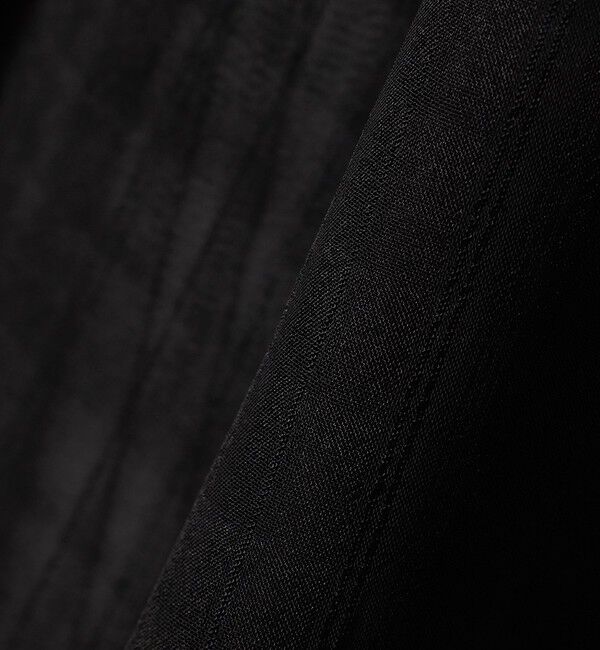 quaranciel「quaranciel:〈手洗い可能〉シアー チェック ノーカラー ハーフスリーブ ブラウス」|シャツ・ブラウス|