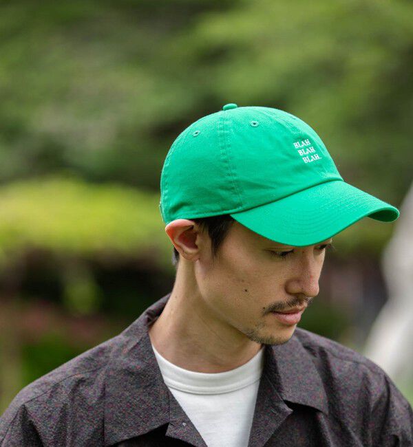 SHIPS any「【一部WEB限定】newhattan: BLAH BLAH BLAH. 刺繍 ベースボールキャップ◇」|キャップ・キャスケット|グリーン