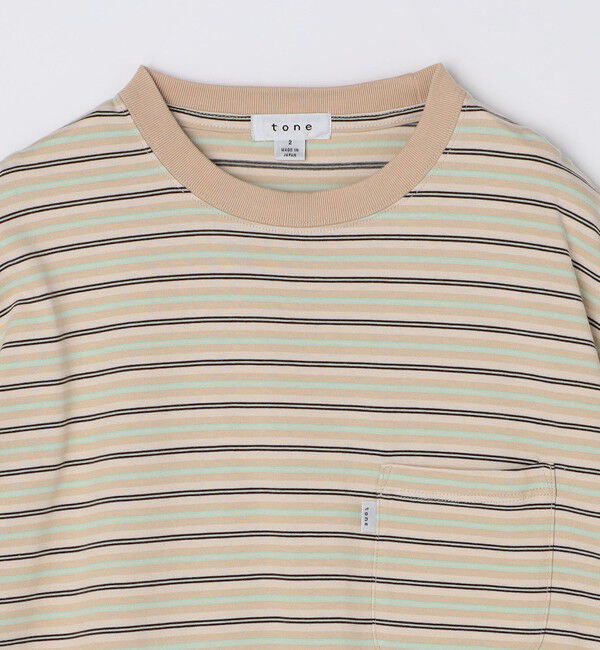 SHIPS「tone: DOUBLE STITCH SHORT SLEEVE T SHIRT STRIPE」|Tシャツ・カットソー|