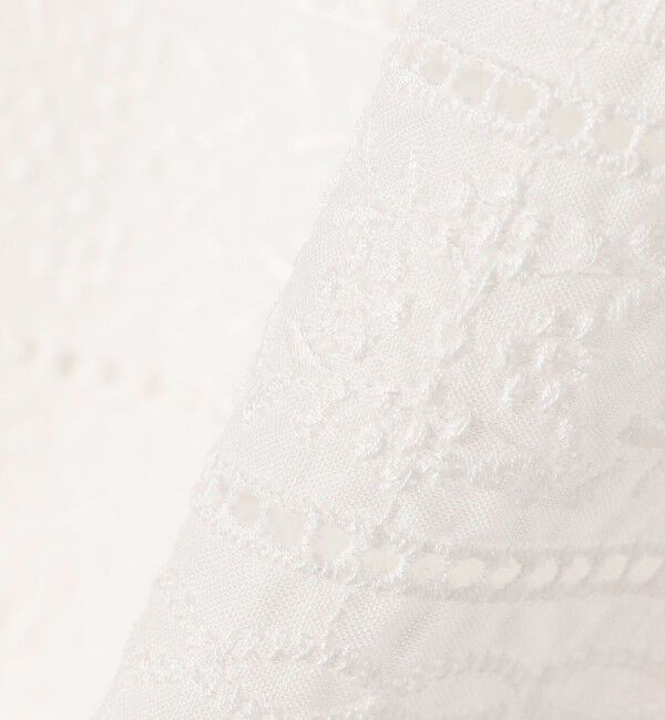 SHIPS for women「SHIPS Primary Navy Label:〈手洗い可能〉綿 ローン フラワー レース コンビ」|Tシャツ・カットソー|