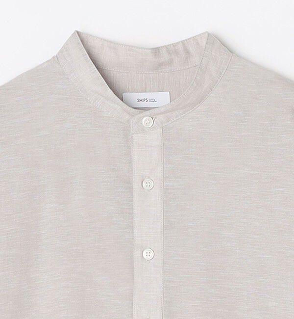 SHIPS any「SHIPS any: コットン/リネン バンド スキッパー ハーフスリーブ シャツ◇」|シャツ・ブラウス|