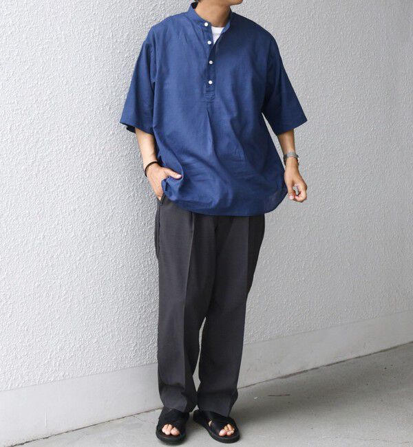 SHIPS any「SHIPS any: コットン/リネン バンド スキッパー ハーフスリーブ シャツ◇」|シャツ・ブラウス|