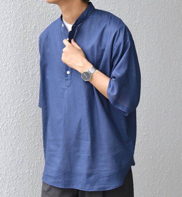 SHIPS any「SHIPS any: コットン/リネン バンド スキッパー ハーフスリーブ シャツ◇」|シャツ・ブラウス|