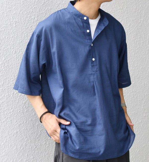 SHIPS any「SHIPS any: コットン/リネン バンド スキッパー ハーフスリーブ シャツ◇」|シャツ・ブラウス|