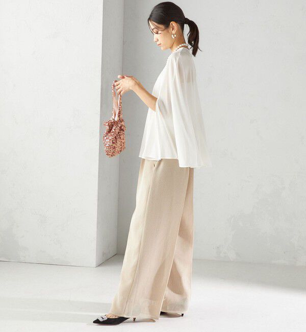 SHIPS for women「troisiemeCHACO:〈洗濯機可能〉メッシュ ワイド パンツ（セレモニー対応可）」|その他|