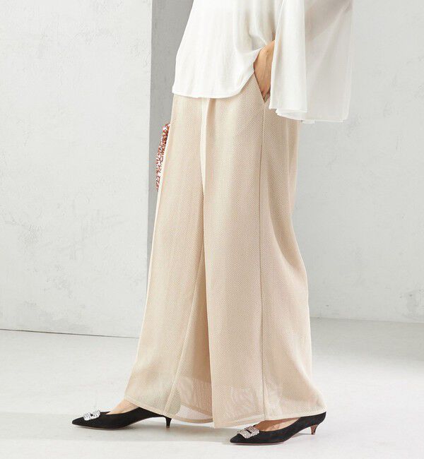 SHIPS for women「troisiemeCHACO:〈洗濯機可能〉メッシュ ワイド パンツ（セレモニー対応可）」|その他|