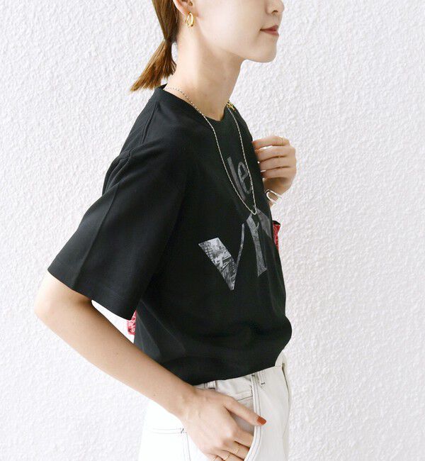 SHIPS for women「【WEB限定】コットン 天竺 ロゴ プリント TEE」|Tシャツ・カットソー|