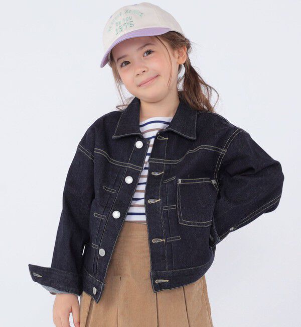 SHIPS KIDS「SHIPS KIDS:100～130cm / ヴィンテージ ライク インディゴ デニム ジャケット」|デニムジャケット|ネイビー