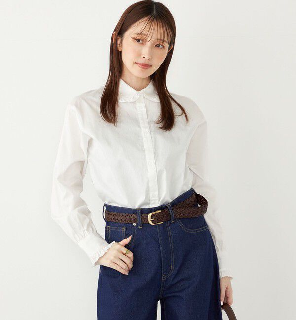 SHIPS Colors 「SHIPS Colors:〈手洗い可能〉フリルカラー シャツ」|シャツ・ブラウス|