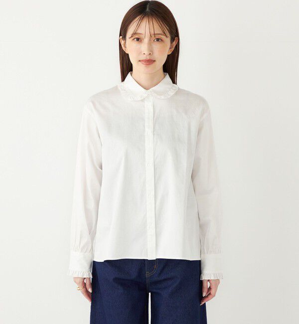 SHIPS Colors 「SHIPS Colors:〈手洗い可能〉フリルカラー シャツ」|シャツ・ブラウス|