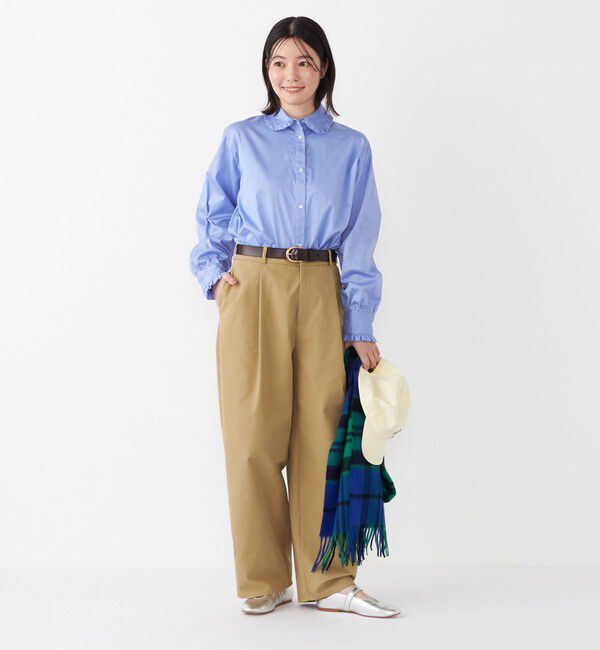 SHIPS Colors 「SHIPS Colors:〈手洗い可能〉フリルカラー シャツ」|シャツ・ブラウス|