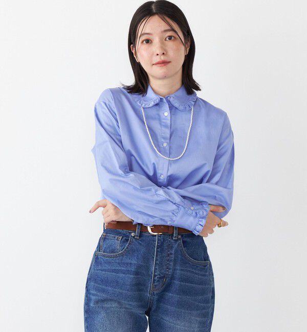 SHIPS Colors 「SHIPS Colors:〈手洗い可能〉フリルカラー シャツ」|シャツ・ブラウス|