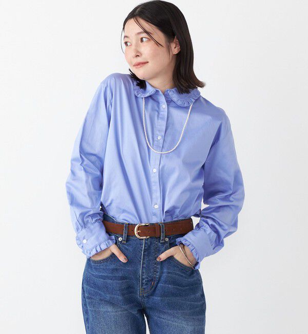 SHIPS Colors 「SHIPS Colors:〈手洗い可能〉フリルカラー シャツ」|シャツ・ブラウス|