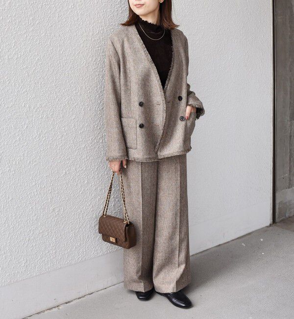 SHIPS Colors 「SHIPS Colors:フリンジ ヘリンボーン ワイド パンツ」|その他|