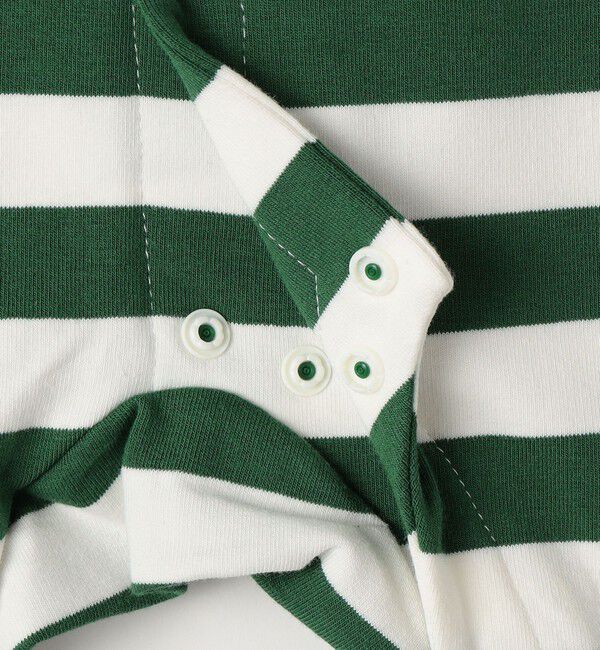 SHIPS KIDS「SHIPS KIDS:70～80cm / ボーダー ラガーシャツ ロンパース」|ロンパース|