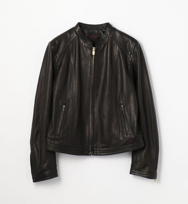 TOMORROWLAND collection「ラムレザー ジップアップブルゾン」|ライダースジャケット|19 ブラック