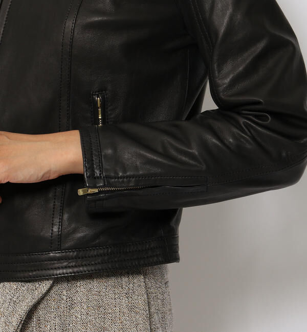 TOMORROWLAND collection「ラムレザー ジップアップブルゾン」|ライダースジャケット|