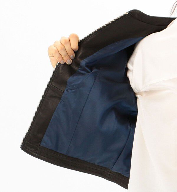 TOMORROWLAND collection「ラムレザー ジップアップブルゾン」|ライダースジャケット|