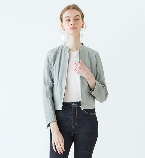 TOMORROWLAND collection「ラムレザー ジップアップブルゾン」|ライダースジャケット|