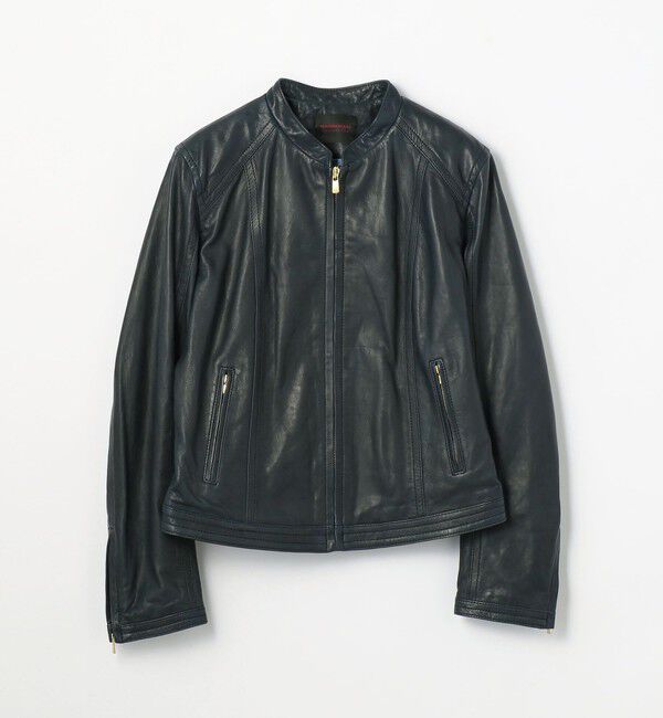 TOMORROWLAND collection「ラムレザー ジップアップブルゾン」|ライダースジャケット|69 ネイビー