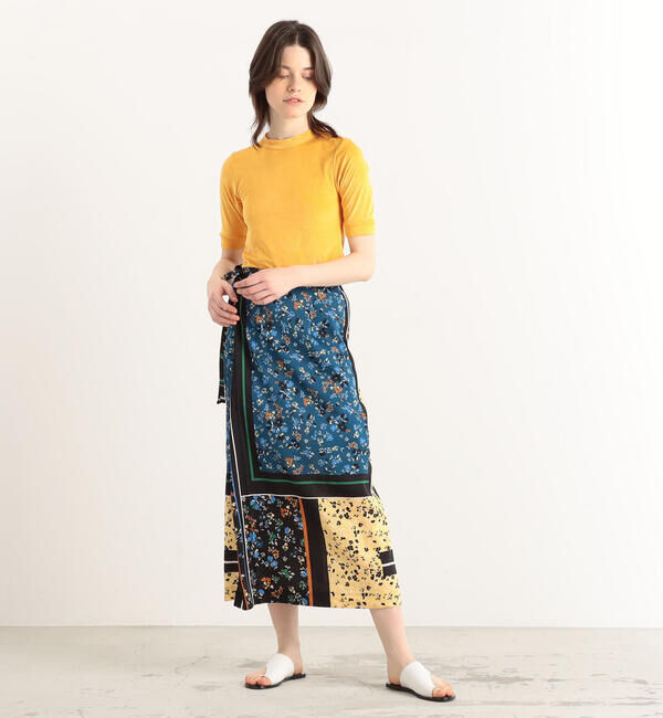 MACPHEE「トリアセテートポリエステルベロア ハーフスリーブプルオーバー」|Tシャツ・カットソー|