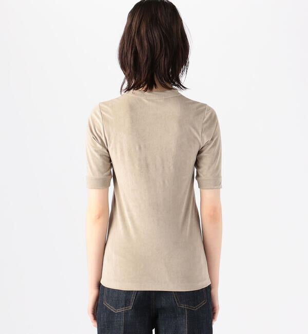 MACPHEE「トリアセテートポリエステルベロア ハーフスリーブプルオーバー」|Tシャツ・カットソー|