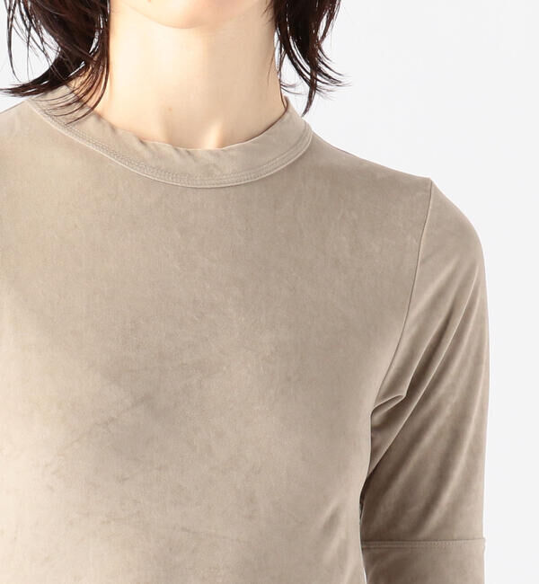 MACPHEE「トリアセテートポリエステルベロア ハーフスリーブプルオーバー」|Tシャツ・カットソー|