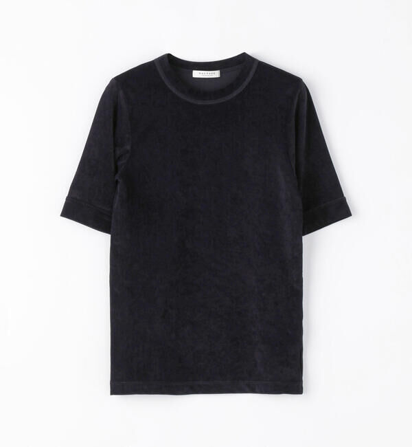 MACPHEE「トリアセテートポリエステルベロア ハーフスリーブプルオーバー」|Tシャツ・カットソー|