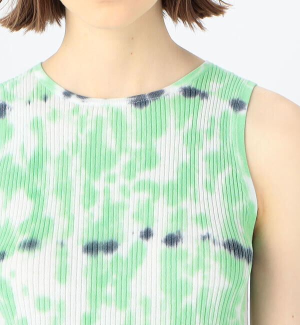 MACPHEE「コットンナイロンリブタイダイプリント ノースリーブプルオーバー」|ニット・セーター|