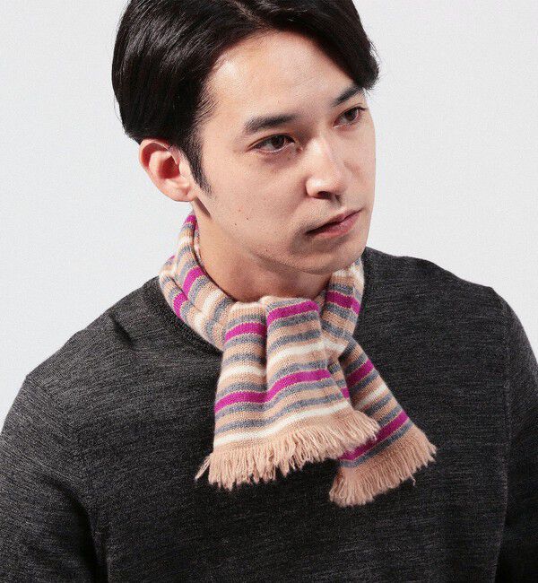 TOMORROWLAND GOODS「カシミヤ ミドルゲージ ミニボーダーマフラー」|マフラー|