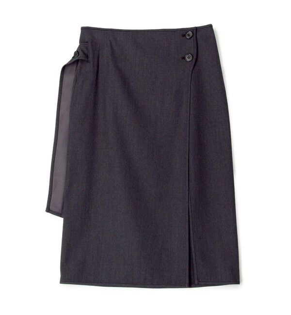 BACCA「ウールレーヨンツイル オーバースカート」|スカート|15 グレー