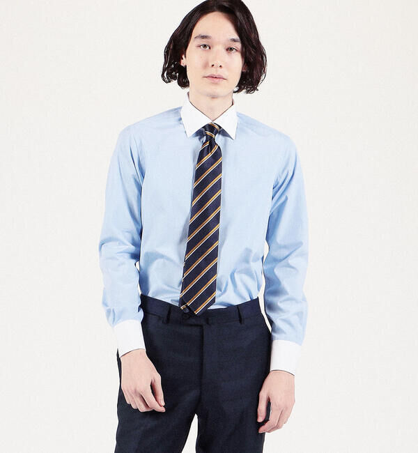 TOMORROWLAND MENS「120/2スーピマコットンブロード ワイドスプレッドカラーシャツ」|シャツ・ブラウス|