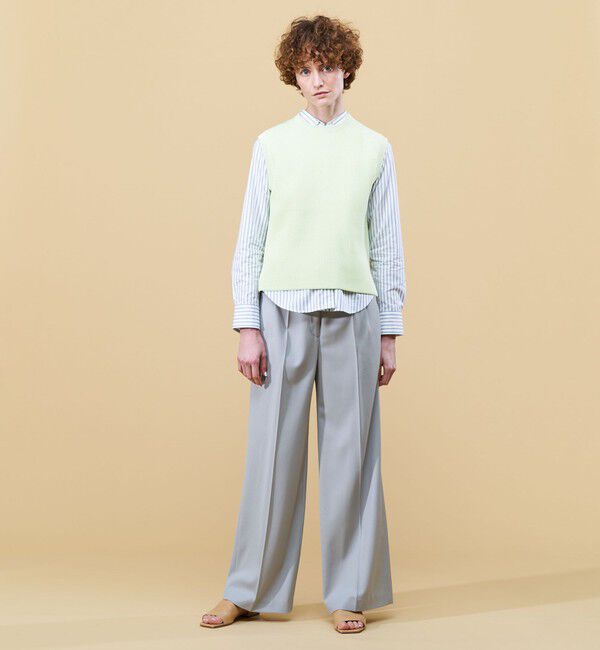 DES PRES「コットンポリエステルコイルヤーン クルーネックベスト」|ニット・セーター|