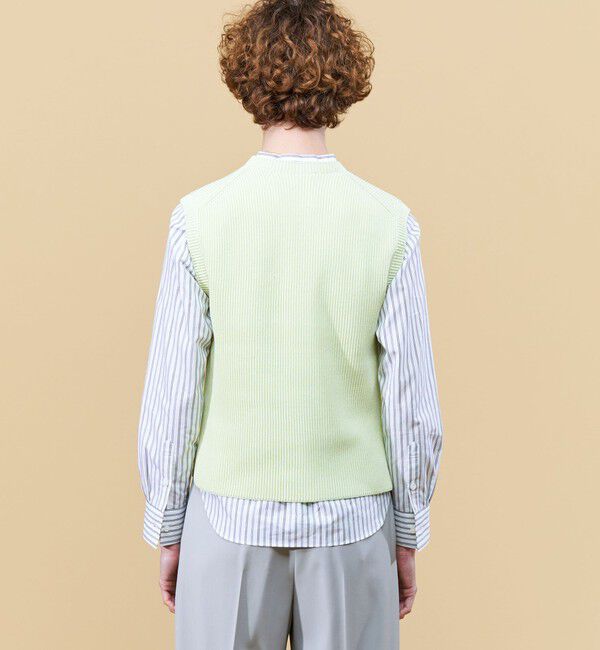 DES PRES「コットンポリエステルコイルヤーン クルーネックベスト」|ニット・セーター|