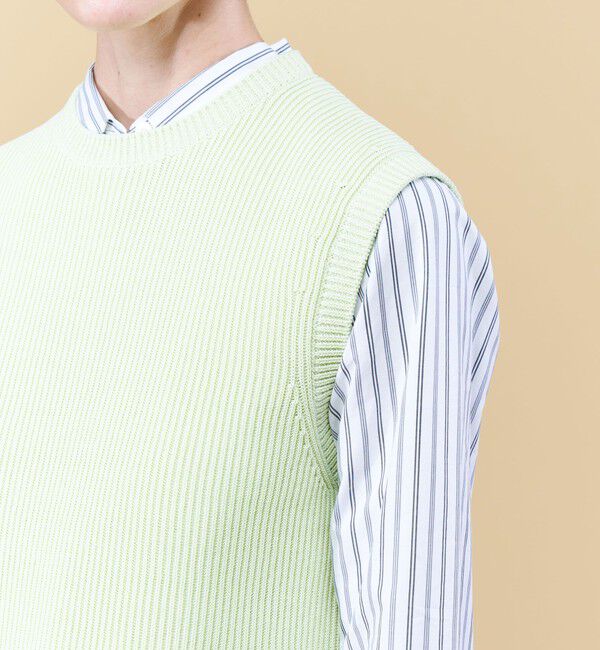 DES PRES「コットンポリエステルコイルヤーン クルーネックベスト」|ニット・セーター|