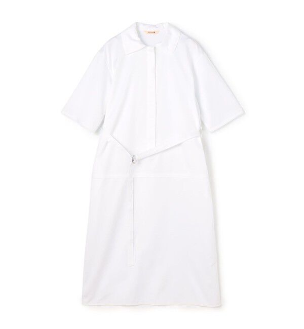 BACCA「コットンツイル ベルテッドシャツワンピース」|ワンピース|11 ホワイト
