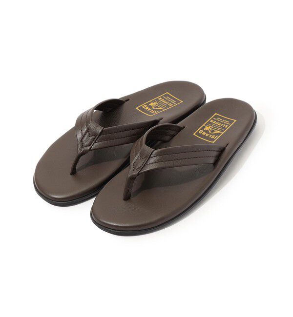 TOMORROWLAND GOODS「ISLAND SLIPPER PT202 レザートングサンダル」|サンダル|49 ダークブラウン