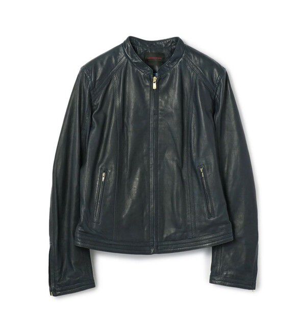 TOMORROWLAND collection「ラムレザー ジップアップブルゾン」|ライダースジャケット|69 ネイビー
