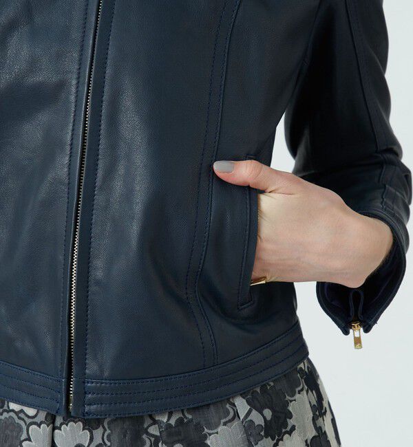 TOMORROWLAND collection「ラムレザー ジップアップブルゾン」|ライダースジャケット|