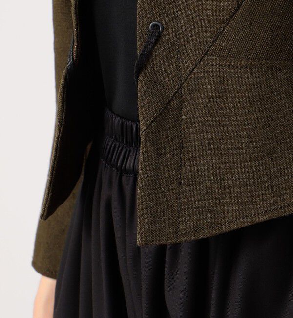 DES PRES「コットンリネンキャンバス コンパクトジャケット」|ノーカラージャケット|