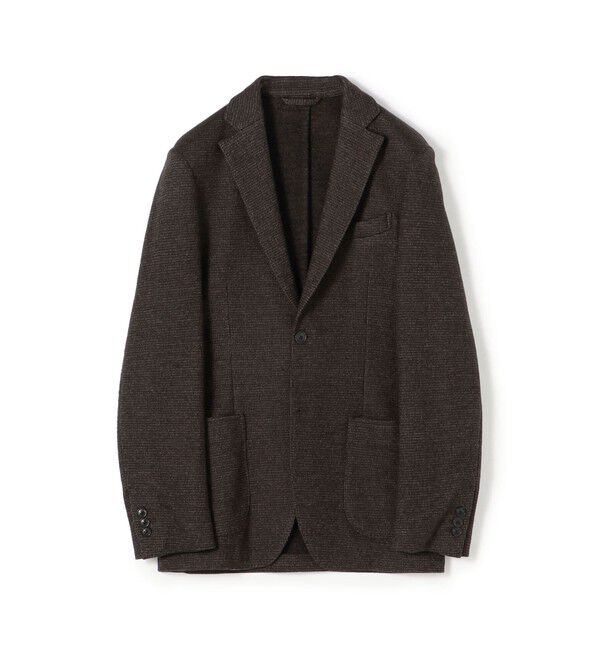 TOMORROWLAND MENS「ウールコットンダブルジャガード シングルブレステッド2Bジャケット」|テーラードジャケット|48 ダークブラウン系