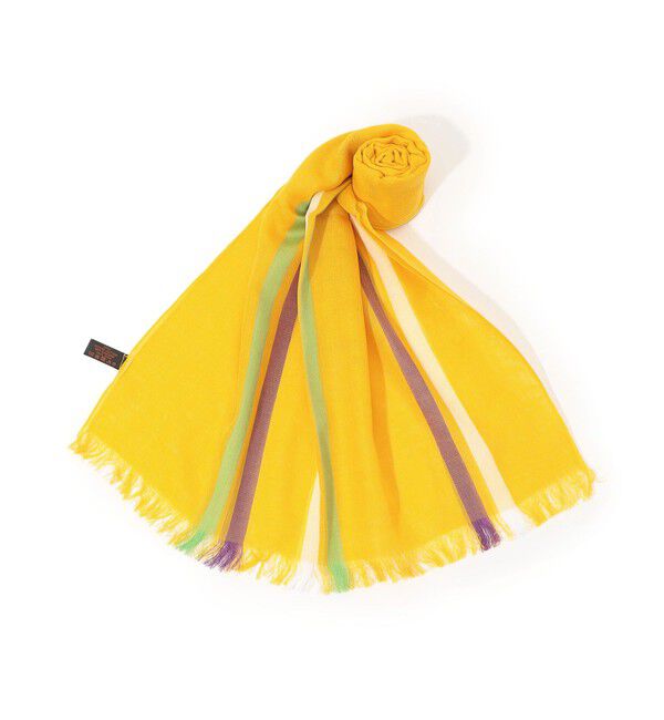 TOMORROWLAND GOODS「ARIANNA ARCHIVIO ギザコットン ストライプストール」|ストール|26 オレンジ系