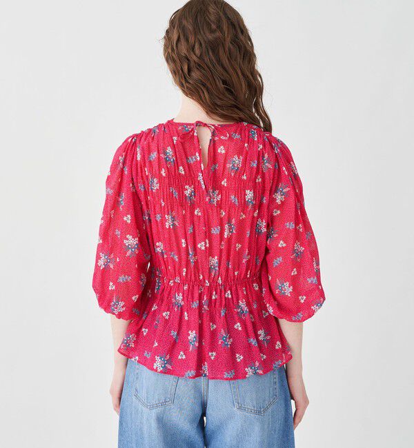 SOULEIADO「コットンジョーゼットプリント シャーリングブラウス」|シャツ・ブラウス|