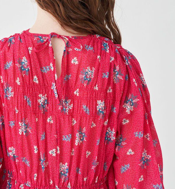 SOULEIADO「コットンジョーゼットプリント シャーリングブラウス」|シャツ・ブラウス|