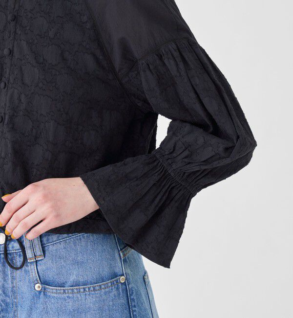 SOULEIADO「コットンカットジャカード クロップドブラウス」|シャツ・ブラウス|