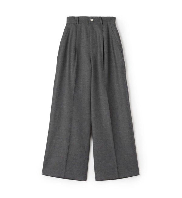 MACPHEE「ウールナチュラルストレッチ タックワイドパンツ」|その他|15 グレー